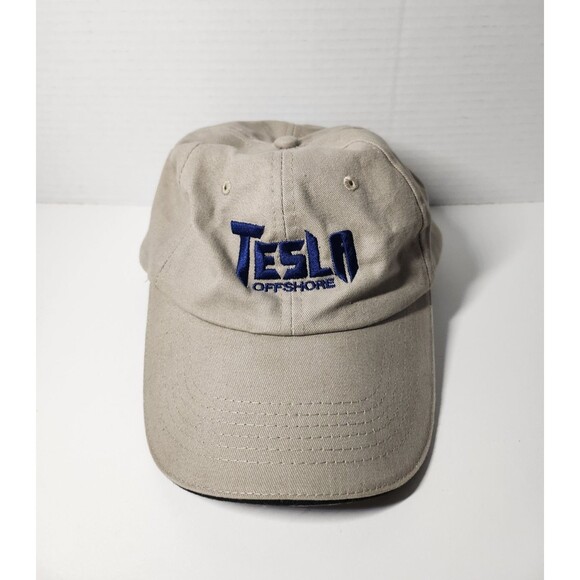 Vintage Tesla Offshore Hat 100% Cotton Adjustable Strapback Cap - Picture 1 of 5